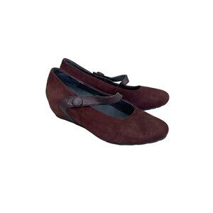 Wolky Daphne Suede Mary Jane Wedge Shoes Womens size 39 US 8